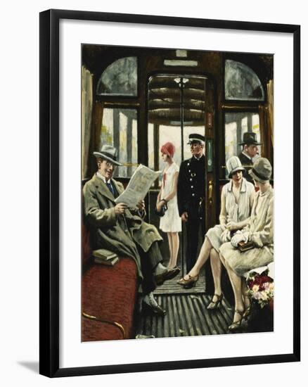 In Der Strassenbahn-Paul Fischer-Framed Giclee Print