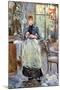 In Dining Room-Berthe Morisot-Mounted Art Print