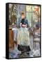 In Dining Room-Berthe Morisot-Framed Stretched Canvas
