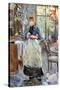 In Dining Room-Berthe Morisot-Stretched Canvas