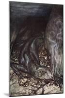 In dragon's form Fafner now watches the hoard', 1924-Arthur Rackham-Mounted Giclee Print