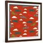 In Flight Airplane and Clouds-null-Framed Giclee Print