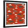 In Flight Airplane and Clouds-null-Framed Giclee Print