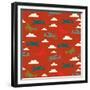 In Flight Airplane and Clouds-null-Framed Giclee Print