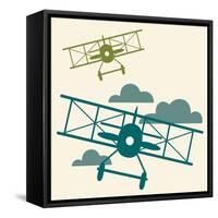 In Flight Airplane-null-Framed Stretched Canvas