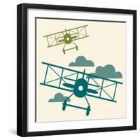 In Flight Airplane-null-Framed Giclee Print