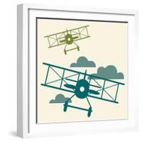 In Flight Airplane-null-Framed Giclee Print