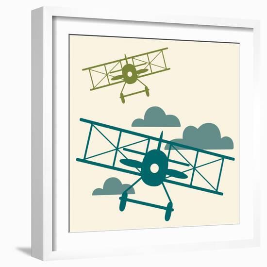 In Flight Airplane-null-Framed Giclee Print