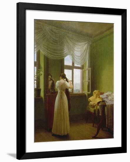 In front of the mirror. 1827-Georg Friedrich Kersting-Framed Premium Giclee Print