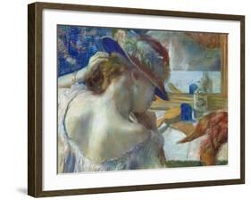 In Front of the Mirror, 1889-Edgar Degas-Framed Giclee Print