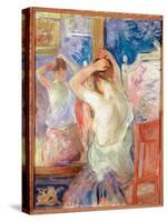 In Front of the Mirror, 1890 (Oil on Canvas)-Berthe Morisot-Stretched Canvas