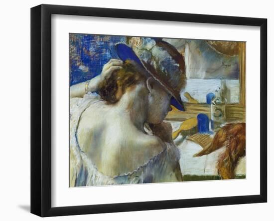 In Front of the Mirror, about 1889-Edgar Degas-Framed Giclee Print