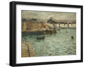 In Front of the Port of Dieppe; Avant Porte De Dieppe, 1918-1920-Gustave Loiseau-Framed Giclee Print