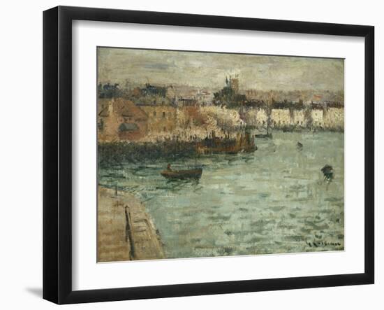 In Front of the Port of Dieppe; Avant Porte De Dieppe, 1918-1920-Gustave Loiseau-Framed Giclee Print