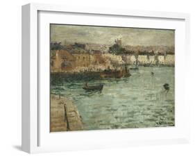 In Front of the Port of Dieppe; Avant Porte De Dieppe, 1918-1920-Gustave Loiseau-Framed Giclee Print