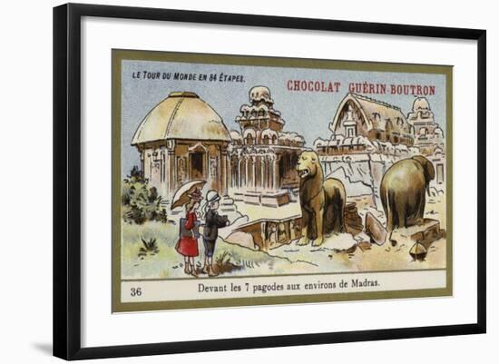 In Front of the Seven Temples in the Area of Madras-null-Framed Giclee Print