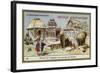 In Front of the Seven Temples in the Area of Madras-null-Framed Giclee Print