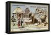 In Front of the Seven Temples in the Area of Madras-null-Framed Stretched Canvas