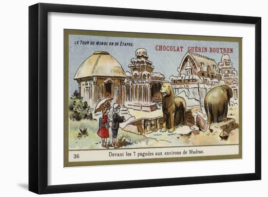 In Front of the Seven Temples in the Area of Madras-null-Framed Giclee Print