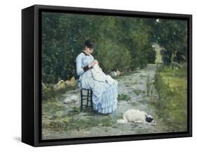 In Garden-Silvestro Lega-Framed Stretched Canvas