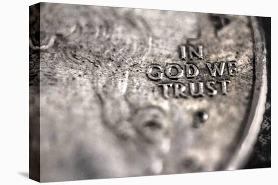 In God We Trust on US Quarter in Macro View-null-Stretched Canvas