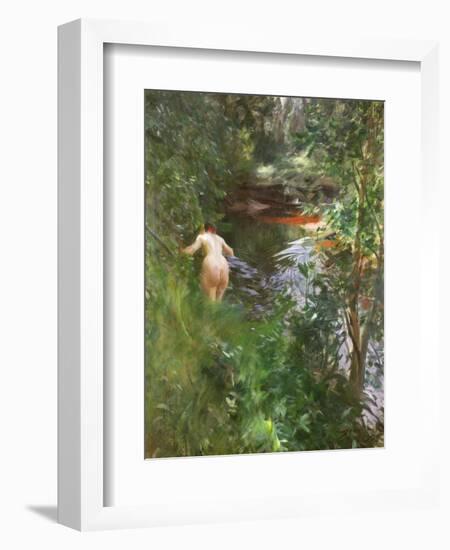 In Gopsmor (Nude by a Stream)-Anders Leonard Zorn-Framed Giclee Print