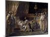 In His Final Moments, King Jaime El Conquistador Gives His Sword to His Son, Pedro, 1881-Ignacio Pinazo camarlench-Mounted Giclee Print