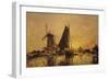 In Holland, Boats Near a Windmill, 1868-Johan-Barthold Jongkind-Framed Giclee Print
