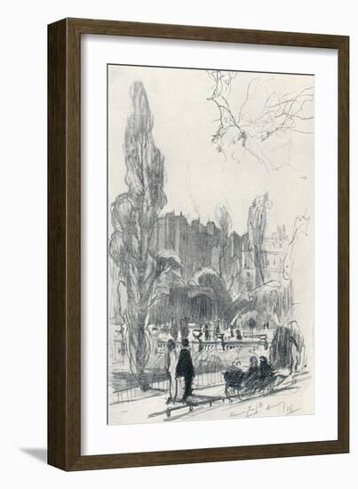 In Kensington Gardens - Stage One, C1920-Claude Allin Shepperson-Framed Giclee Print