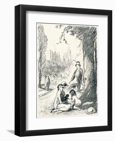 In Kensington Gardens - Stage Six, C1920-Claude Allin Shepperson-Framed Premium Giclee Print