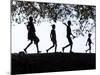 In Late Afternoon, a Group of Dassanech Children Walk Along Bank of Omo River in Southwest Ethiopia-Nigel Pavitt-Mounted Photographic Print
