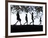 In Late Afternoon, a Group of Dassanech Children Walk Along Bank of Omo River in Southwest Ethiopia-Nigel Pavitt-Framed Photographic Print
