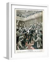 In London, Violent Incident in the Chamber of Commons, 1901-null-Framed Giclee Print