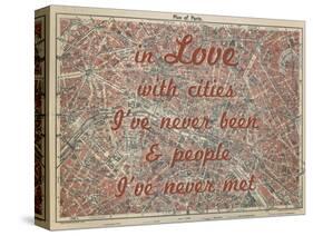 In Love with Places I've Never Been & People I've Never Met - 1929, Paris, France Map-null-Stretched Canvas