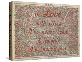 In Love with Places I've Never Been & People I've Never Met - 1929, Paris, France Map-null-Stretched Canvas