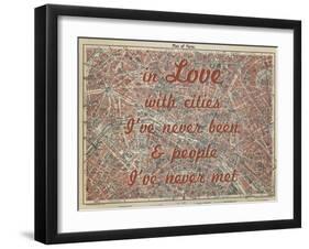 In Love with Places I've Never Been & People I've Never Met - 1929, Paris, France Map-null-Framed Giclee Print