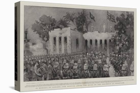 In Memory of Gordon, the Service Among the Ruins of the Residency at Khartoum-William Hatherell-Stretched Canvas