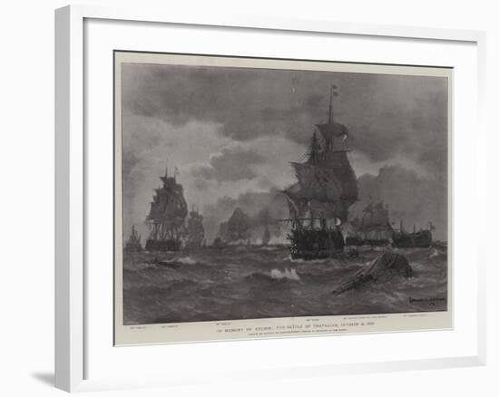 In Memory of Nelson, the Battle of Trafalgar, 21 October 1803-Eduardo de Martino-Framed Giclee Print