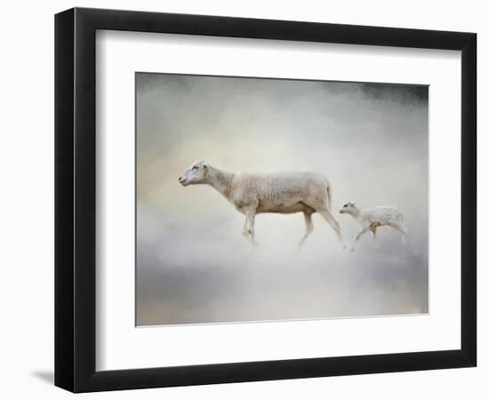 In My Mothers Footsteps Sheep and Lamb-Jai Johnson-Framed Premium Giclee Print