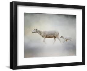 In My Mothers Footsteps Sheep and Lamb-Jai Johnson-Framed Premium Giclee Print