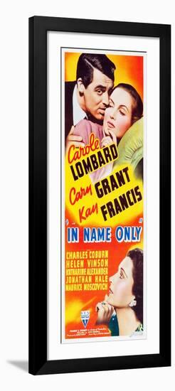 IN NAME ONLY, top l-r: Cary Grant, Carole Lombard, bottom l-r: Kay Francis on insert potser, 1939.-null-Framed Art Print