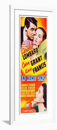 IN NAME ONLY, top l-r: Cary Grant, Carole Lombard, bottom l-r: Kay Francis on insert potser, 1939.-null-Framed Art Print