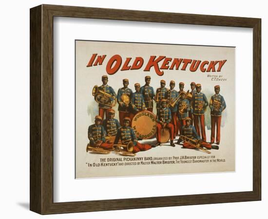 In old Kentucky - African American Band Poster-Lantern Press-Framed Art Print