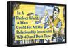 In Perfect World Man Could Fix Life With Duct Tape Funny Poster-null-Framed Poster