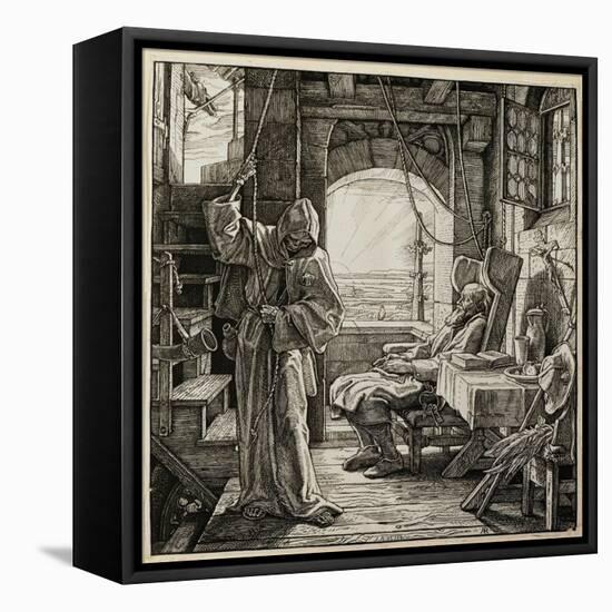 In quiet solitude Death releaves man after his lifes toil.-Alfred Rethel-Framed Stretched Canvas