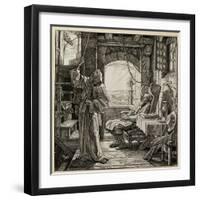 In quiet solitude Death releaves man after his lifes toil.-Alfred Rethel-Framed Giclee Print