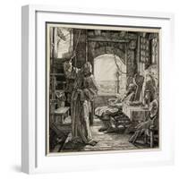 In quiet solitude Death releaves man after his lifes toil.-Alfred Rethel-Framed Giclee Print