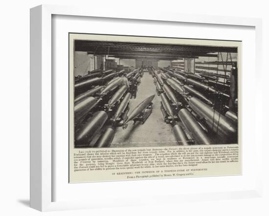 In Readiness, the Interior of a Torpedo Store at Portsmouth-null-Framed Giclee Print