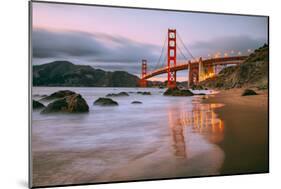 In Reflection at Marshall Beach, Golden Gate Bridge, San Francisco-Vincent James-Mounted Photographic Print