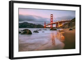 In Reflection at Marshall Beach, Golden Gate Bridge, San Francisco-Vincent James-Framed Photographic Print